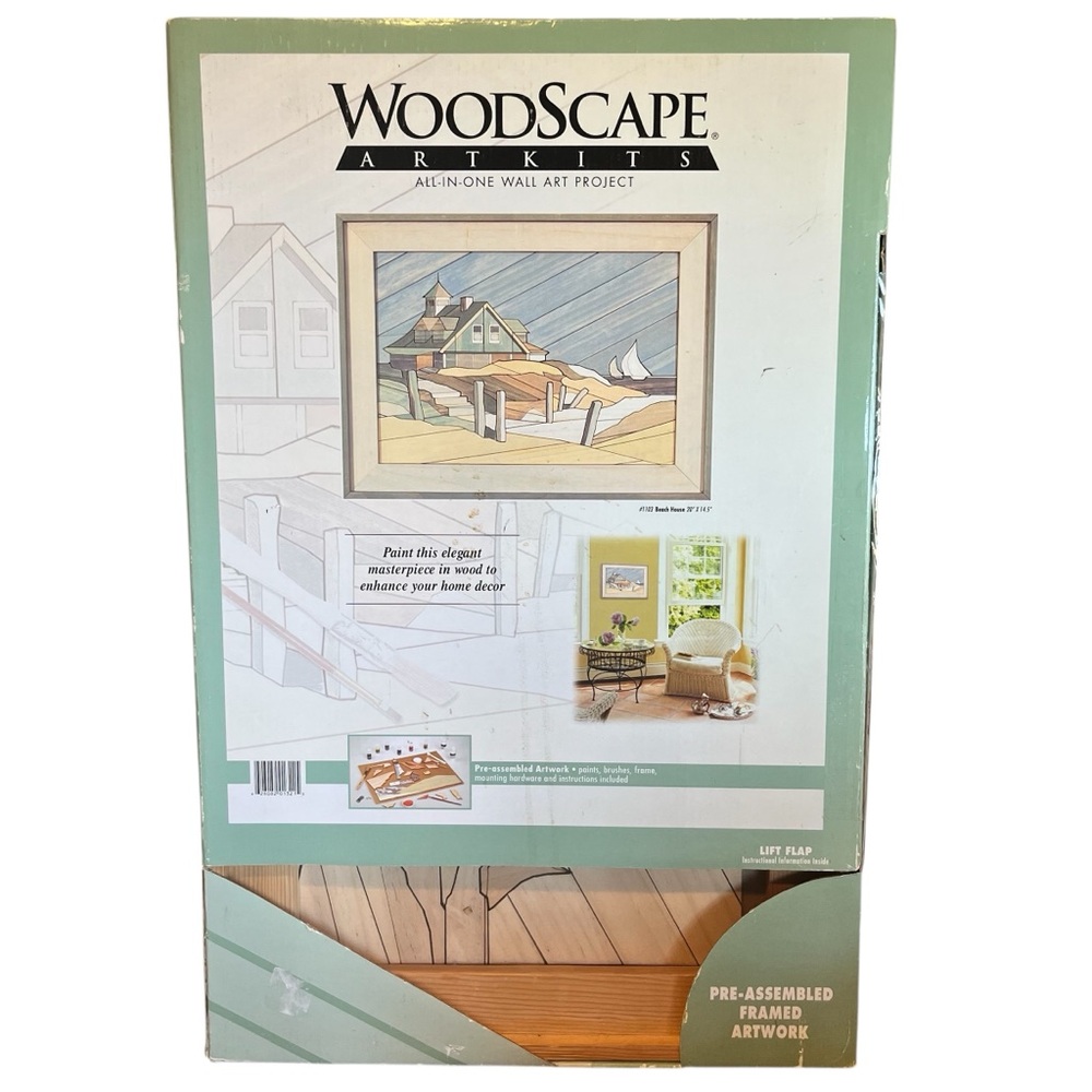 WoodScape Artkits Beach House #1103 Coastal Wall Art All In One Art Wood